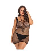 Absolutist lace and net vestido de red - negro