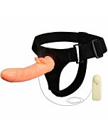 Passionate woman dancing harness vibrator 18cm