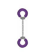 Ouch pleasure leg cuffs with purple plush