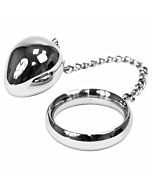 Metalhard cock ring + 45mm metal ball and chain