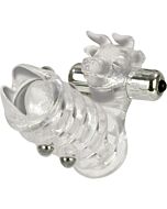 Penis sleeve vibrator for clitoral