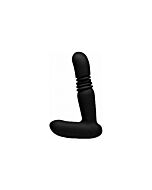 Vibrador anal thrusting de silicona con mando - negro