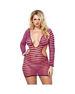 Leg avenue network mini dress with black and pink openings to the side