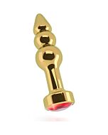 Rich anal stopper 10 cm with red gold sapphire
