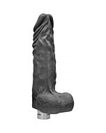 Pene realístico con vibración 25cm - negro