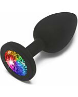 Rainbow booty jewel small - black