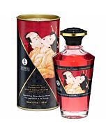 Shunga aceite masaje efecto calor sabor cava con fresas 100 ml