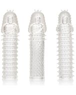 Kit de 3 extensiones para el pene - transparente