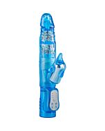 Vibrator with clitoral stimulator blue