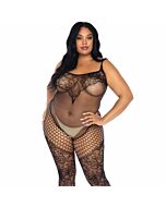 Leg avenue bodystocking en red y diseã‘o floral talla grande