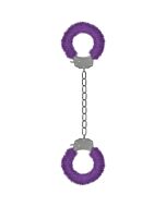 Ouch pleasure leg cuffs with purple plush