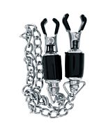 Steel power tools nipple clamps - silver