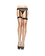 Leg Avenue fishnet stockings with lace plus size garter belt