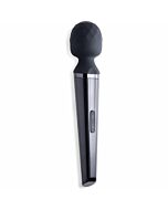Diamond head- 11x silicone wand massager - black