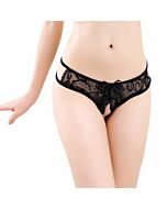 Queen lingerie black one-size cut-out panties
