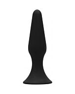 Eban butt-plug de silicona con base de succión - negro
