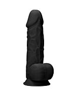 Pene de silicona con testículos 21,6cm - negro