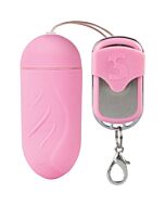 Shots pink ribbed egg remote control 100 silicone