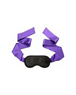 Black silk rose bondage mask