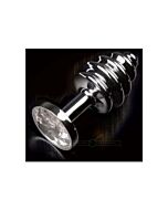anal plug ribbed silver jewelery / diamond