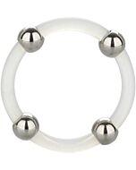 Silicone ring with steel beads - size l