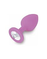 Plug purple silicone anal jewelery / diamond