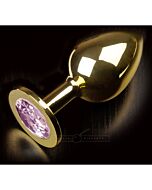 Plug anal jewelery large gold / pink