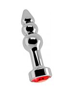 Rich anal r3 silver stopper 10 cm with red sapphire