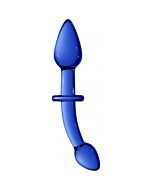 Doubler dildo de cristal azul