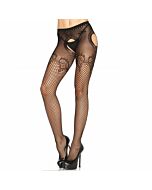 Leg pantie avenue in elegant black embroidered network