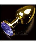 Anal plug small gold jewelery / blue