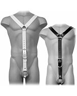 Leather body harness white men