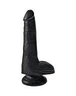 King cock pene realístico con testículos 15cm negro