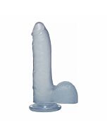 Crystal jellies penis with testicles 18cm - translucent