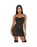 Draped in diamonds rhinestone vestido negro