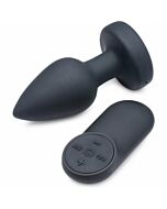 Silicone vibrating anal plug -long -black