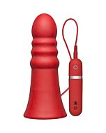 Plug vibrador de silicona 20 cm rojo