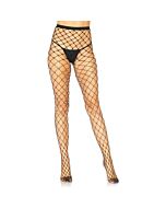Fishnet stockings with pearls - black