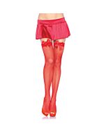 Leg avenue red net stockings with bow