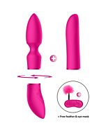 Kit vibrador pleasure - rosa