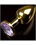 Anal plug small gold jewelery purple baby