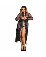 Subblime queen plus peignoir diseão floral manga larga