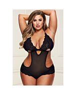 Lace teddy body - negro