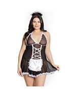 French maid baby doll dress - black, white