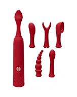 Iquiver - set pequeño vibrador 7 piezas  - rojo velvet