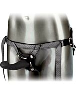 The royal vibrating set - harness with gray vibrating dildo