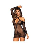 Sensual Lace & Net Mini Dress