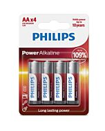 Power Alkaline AA LR6 Batteries, 4-Pack