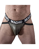 Leather Jockstrap Gray Beige Macho27