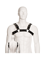 Black Leather Bulldog Harness